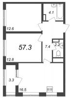 2 ккв № 1398 Корп.: 9.3 , Секция 20  в ЖК Галактика