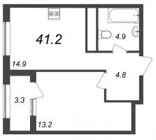 1 ккв № 621 Корп.: 9.3 , Секция 10  в ЖК Галактика