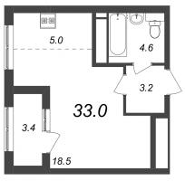 Студия № 1042 Корп.: 9.1 , Секция 13  в ЖК Галактика