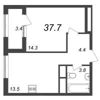 1 ккв № 1274 Корп.: 9.3 , Секция 18  в ЖК Галактика