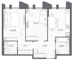 2 ккв № 84 Корп.: 3 , Секция 2  в ЖК Галерная гавань