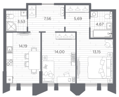2 ккв № 5 Корп.: 3 , Секция 1  в ЖК Галерная гавань