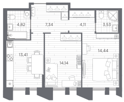 2 ккв № 104 Корп.: 3 , Секция 2  в ЖК Галерная гавань