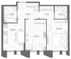 2 ккв № 79 Корп.: 3 , Секция 2  в ЖК Галерная гавань