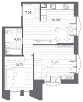 3 ккв (Евро) № 39 Корп.: 3 , Секция 1  в ЖК Галерная гавань