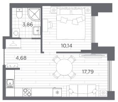 2 ккв (Евро) № 3 Корп.: 3 , Секция 1  в ЖК Галерная гавань