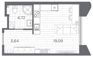 Студия № 65 Корп.: 3 , Секция 1  в ЖК Галерная гавань