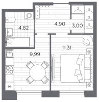 1 ккв № 135 Корп.: 3 , Секция 3  в ЖК Галерная гавань