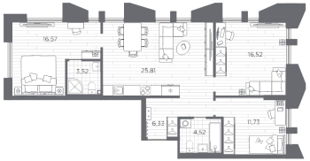4 ккв (Евро) № 246 Корп.: 1 , Секция 5  в ЖК Галерная гавань