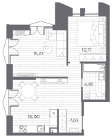 3 ккв (Евро) № 25 Корп.: 3 , Секция 1  в ЖК Галерная гавань
