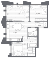 3 ккв № 138 Корп.: 3 , Секция 3  в ЖК Галерная гавань