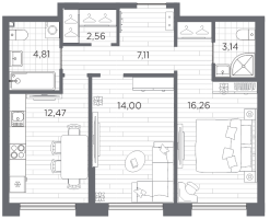 2 ккв № 350 Корп.: 1 , Секция 6  в ЖК Галерная гавань