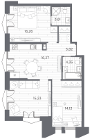 4 ккв (Евро) № 172 Корп.: 3 , Секция 3  в ЖК Галерная гавань