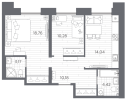 2 ккв № 287 Корп.: 1 , Секция 6  в ЖК Галерная гавань