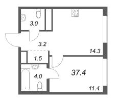 1 ккв № 754 Корп.: 5 , Секция 1  в ЖК Гений