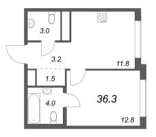 1 ккв № 773 Корп.: 5 , Секция 1  в ЖК Гений