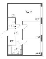 3 ккв (Евро) № 941 Корп.: 5 , Секция 2  в ЖК Гений