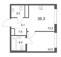 1 ккв № 845 Корп.: 5 , Секция 1  в ЖК Гений
