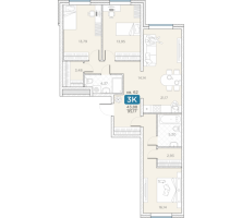 4 ккв (Евро) № 62 Корп.: 14А , Секция 2  в ЖК Гильдия