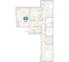 4 ккв (Евро) № 127 Корп.: 14А , Секция 3  в ЖК Гильдия