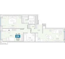 3 ккв (Евро) № 138 Корп.: 14А , Секция 4  в ЖК Гильдия