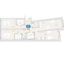 4 ккв (Евро) № 11 Корп.: 14А , Секция 1  в ЖК Гильдия