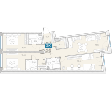 4 ккв (Евро) № 18 Корп.: 14А , Секция 1  в ЖК Гильдия