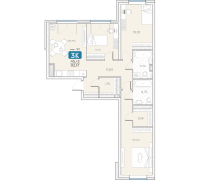 4 ккв (Евро) № 121 Корп.: 14А , Секция 3  в ЖК Гильдия