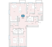 5 ккв (Евро) № 101 Корп.: 14А , Секция 2  в ЖК Гильдия