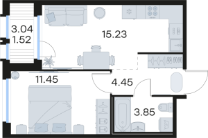 2 ккв (Евро) № 238 Корп.: 5 , Секция 2  в ЖК GloraX Парголово