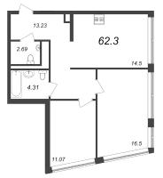 2 ккв № 531, Секция 11  в ЖК GloraX Premium Василеостровский