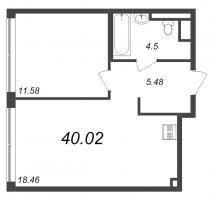 2 ккв (Евро) № 960, Секция 20  в ЖК GloraX Premium Василеостровский