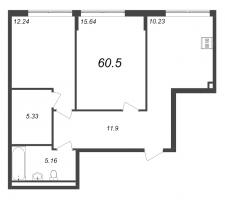2 ккв № 384, Секция 9  в ЖК GloraX Premium Василеостровский