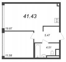 2 ккв (Евро) № 961, Секция 20  в ЖК GloraX Premium Василеостровский