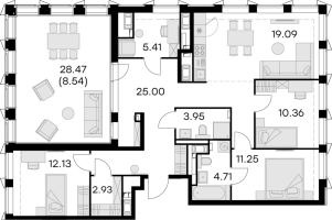 5 ккв (Евро) № 570, Секция 11  в ЖК GloraX Premium Василеостровский