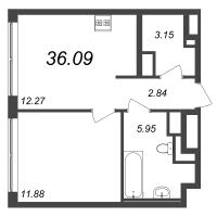 1 ккв № 712, Секция 14  в ЖК GloraX Premium Василеостровский