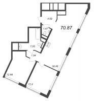 3 ккв (Евро) № 315, Секция 7  в ЖК GloraX Premium Василеостровский