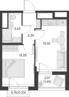 1 ккв № 487 Корп.: 2 , Секция 6  в ЖК GloraX Заневский