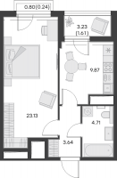 1 ккв № 481 Корп.: 2 , Секция 6  в ЖК GloraX Заневский