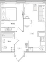 2 ккв (Евро) № 201 Корп.: 4.5 , Секция 2  в ЖК Город Первых