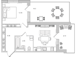 2 ккв (Евро) № 98 Корп.: 4.6 , Секция 1  в ЖК Город Первых