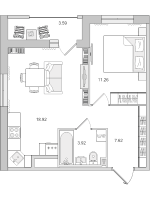 2 ккв (Евро) № 360 Корп.: 4.5 , Секция 2  в ЖК Город Первых