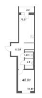 2 ккв (Евро) № 146 Корп.: 2.7 , Секция 1  в ЖК Город Первых