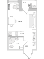 Студия № 778 Корп.: 4.5 , Секция 5  в ЖК Город Первых