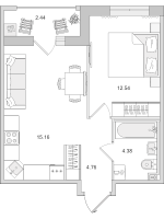 2 ккв (Евро) № 592 Корп.: 4.7 , Секция 4  в ЖК Город Первых