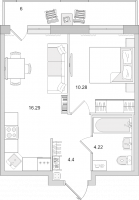 2 ккв (Евро) № 129 Корп.: 2.2 , Секция 3  в ЖК Город Первых