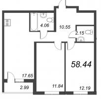 3 ккв (Евро) № 38 Корп.: 2.4 , Секция 1  в ЖК Город Первых