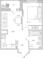 2 ккв (Евро) № 274 Корп.: 4.5 , Секция 2  в ЖК Город Первых