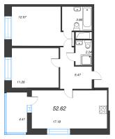 3 ккв (Евро) № 56 Корп.: 9 , Секция 1  в ЖК Город Звезд