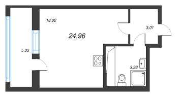 Студия № 643 Корп.: 11 , Секция 4  в ЖК Город Звезд